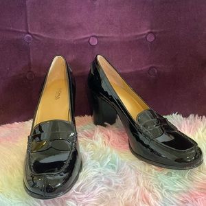 Michael Kors Black Patent Leather Block Heels - Women’s Size 10